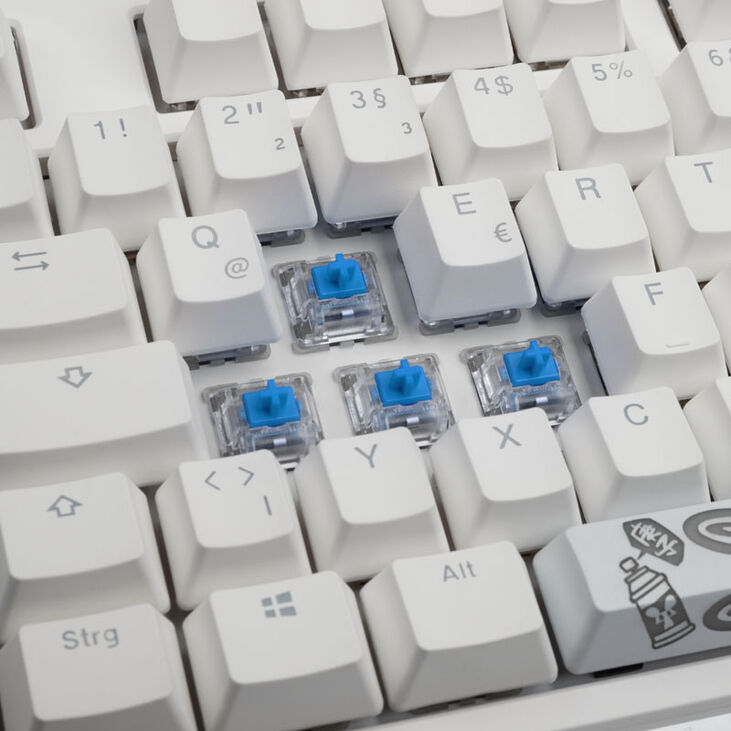 Ducky One 2 TKL PBT Gaming Tastatur, MX-Blue, RGB LED - weiß image number 6