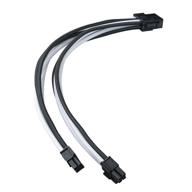 SilverStone EPS 8-Pin zu EPS/ATX 4+4-Pin Kabel, 300mm - schwarz/wei&szlig; image number 1