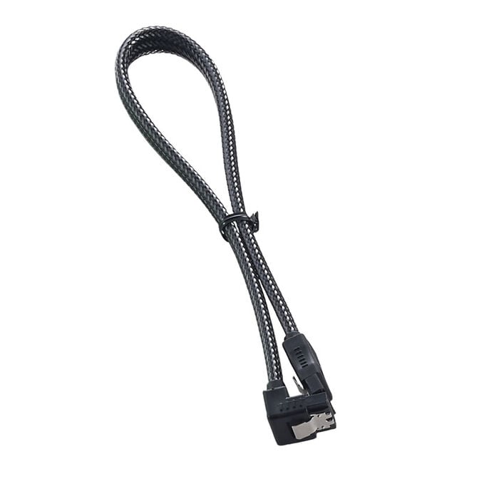 CableMod ModMesh Right Angle SATA 3 Cable 30cm - carbon image number 1