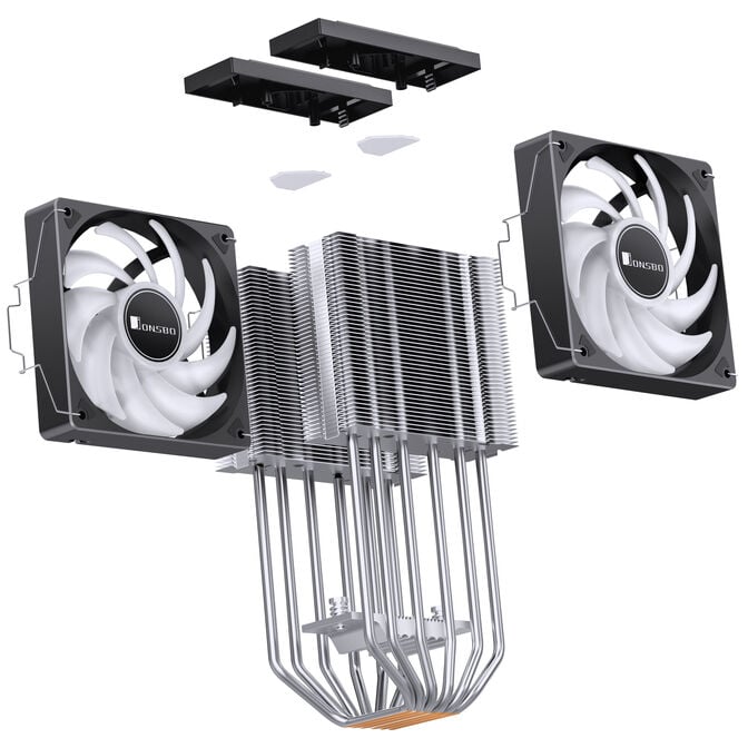 Jonsbo CR-3000E CPU-K&uuml;hler, Dual-Tower, RGB, 260W TDP - schwarz, 120mm image number 9