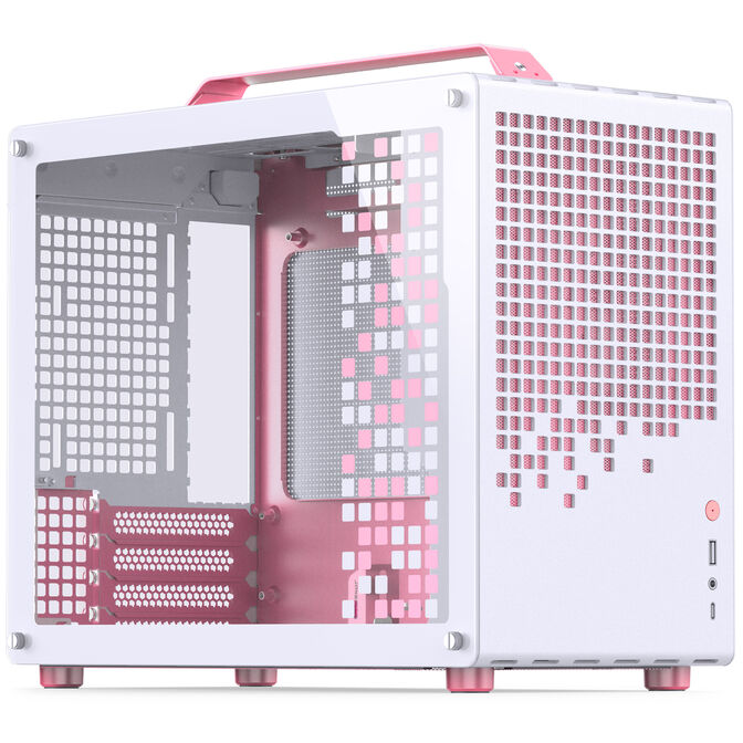 Jonsplus Z20 Micro-ATX Geh&auml;use, mit Tragegriff - wei&szlig;/pink image number 0