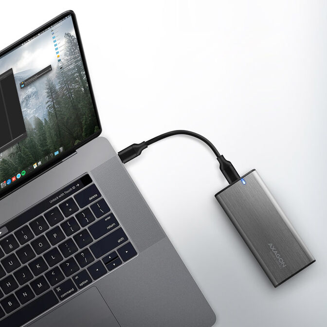 AXAGON EEM2-SG2 RAW BOX externes Geh&auml;use f&uuml;r M.2 SSDs USB-C 3.2 Gen 2 - silber image number 1