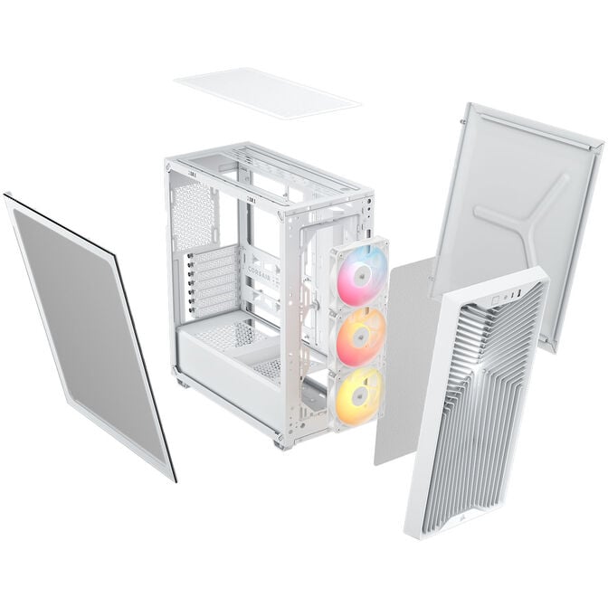 Corsair 3200D RS ARGB PC Case, Mid-Tower, ATX, Tempered Glass - White image number 7