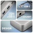 AXAGON HMC-CUB83X2 USB-C Hub, 7-in-1 Docking Station, Dual 4K, 10Gbps - Grey image number null