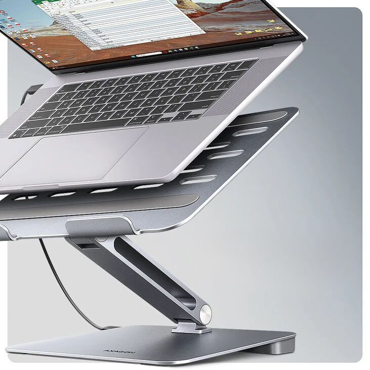 AXAGON HMC-STND Ständer für Laptops und Tablets, USB-C-Hub - silber image number 1