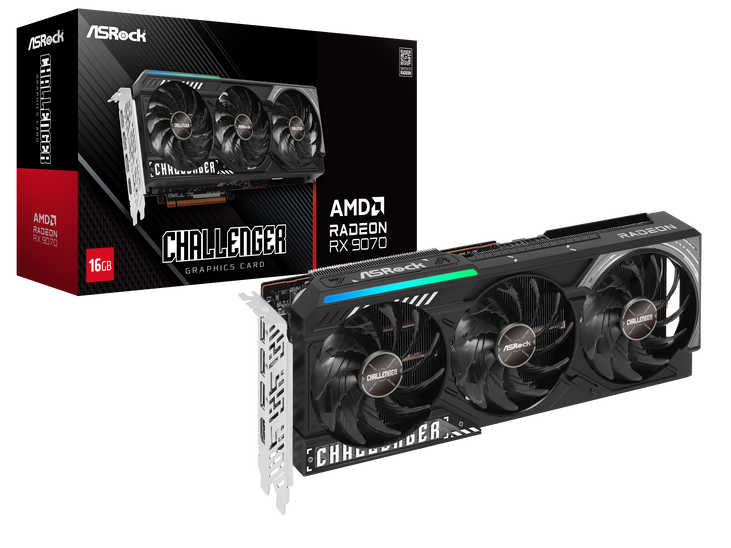ASrock Radeon RX 9070 Challenger graphics card, 16384 MB GDDR6 image number 0