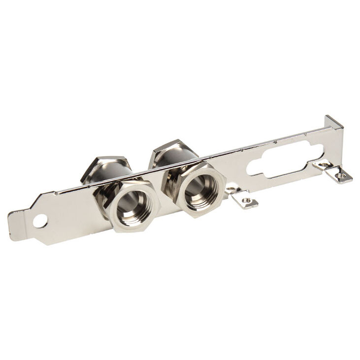 Koolance PCI slot bracket with 2 G1/4 inch pass-throughs - silver image number 1