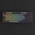 AKKO Black & Gold 5087S V1 Gaming Keyboard, RGB &ndash; Akko V3 Cream Blue Pro Switches, ISO DE, black & gold image number null