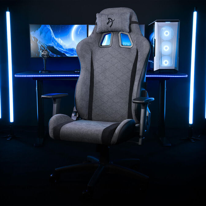 Arozzi Avanti Gaming Stuhl, Soft Fabric - grau image number 8