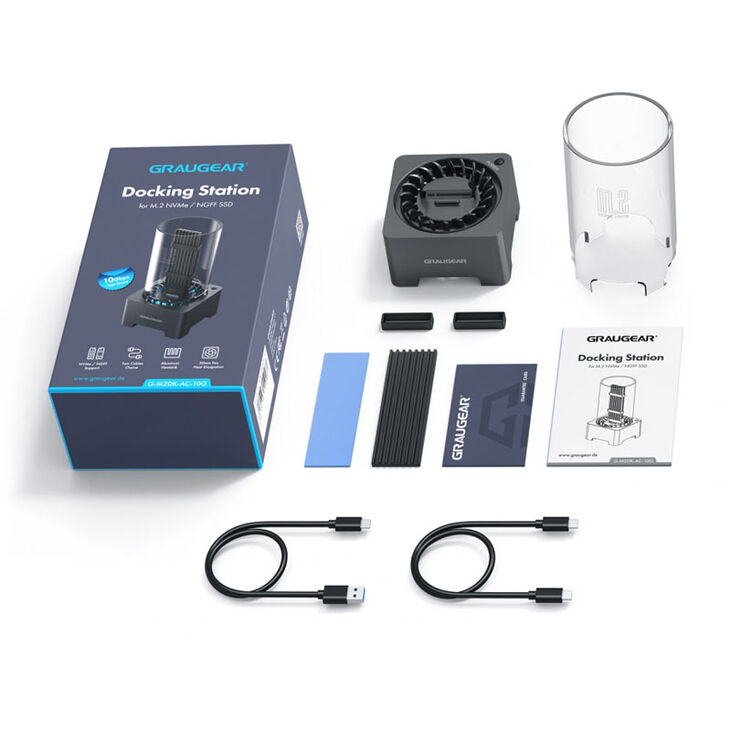 Graugear Docking Station für M.2 NVMe SSD mit Heatsink und Lüfter image number 1