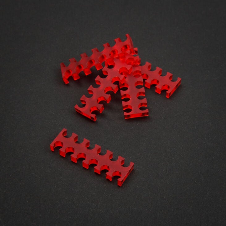 King Mod Service 12-Slot Cable Comb 3mm small - red - set of 5 image number 0