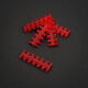 King Mod Service 12-Slot Cable Comb 3mm small - red - set of 5