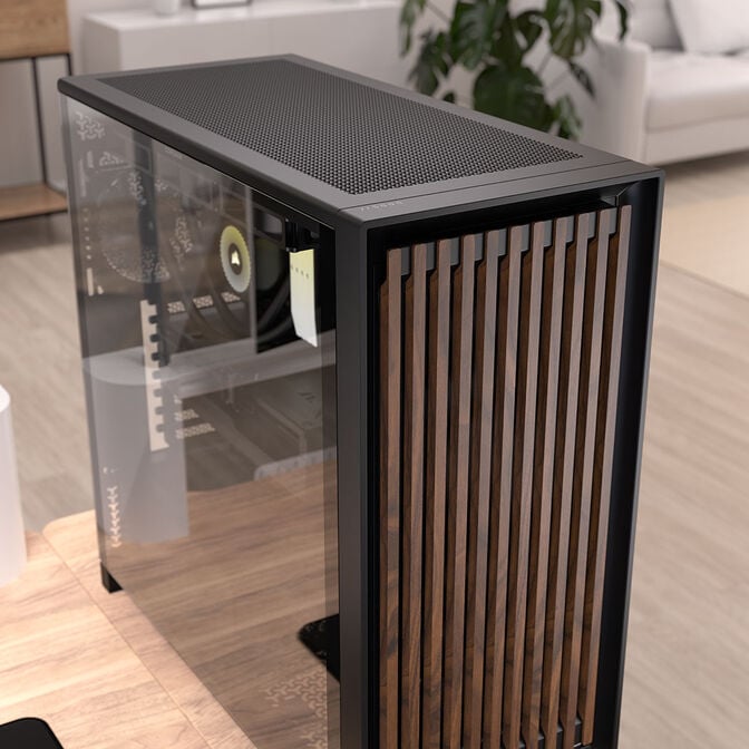 Corsair FRAME 5000D Wood RS PC-Geh&auml;use, Midi-Tower, E-ATX, Tempered Glass - inklusive 3x L&uuml;fter, schwarz, Holz image number 3