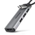 AXAGON HMC-H3A USB-Hub, 3x USB-A, 1x HDMI 1.4b - silber image number null