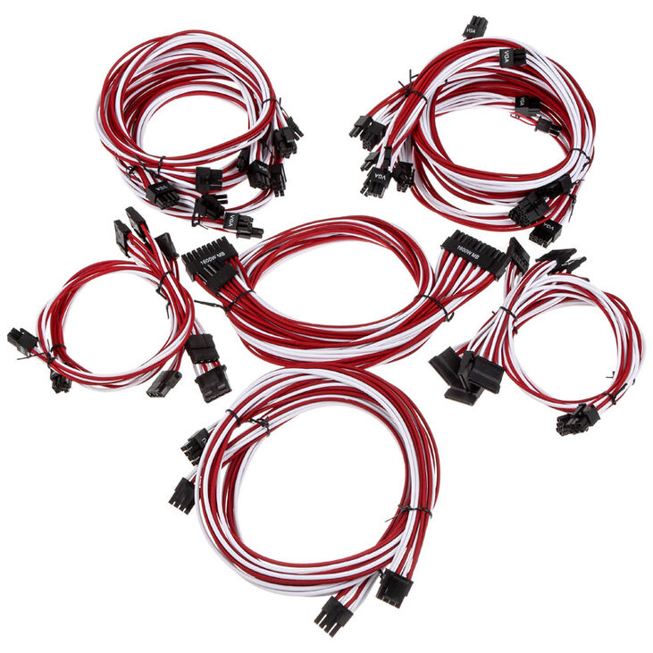 Super Flower Sleeve Cable Kit Pro - white/red image number 0