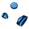 Ascher Racing Knob Kit Pro Steering Wheel Accessory, CNC Aluminium, Artura Ultimate/Pro - Blue image number null