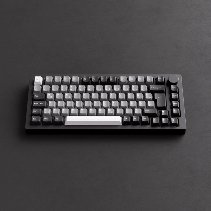 Akko MonsGeek M1 V5 VIA Gaming Keyboard, 75%, RGB, ISO-DE/UK/Nordic Layout - Black / Silver, V3 Creamy Purple Pro Switches image number 1