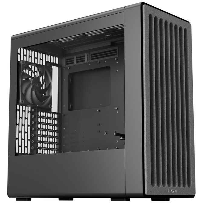 HAVN BF 360 Flow PC Case, Midi Tower, E-ATX, Tempered Glass - Black image number 0