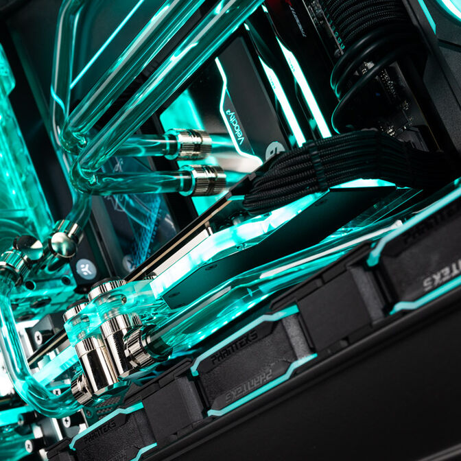 Gaming PC Crystal Phantom, Intel Core Ultra 9 285K, NVIDIA GeForce RTX 5090 - Custom Water Cooling image number 5