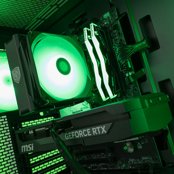 Gaming PC Mach 5 Green, AMD Ryzen 5 7500X3D, RTX 5070 Ti - Prebuilt PC image number 3