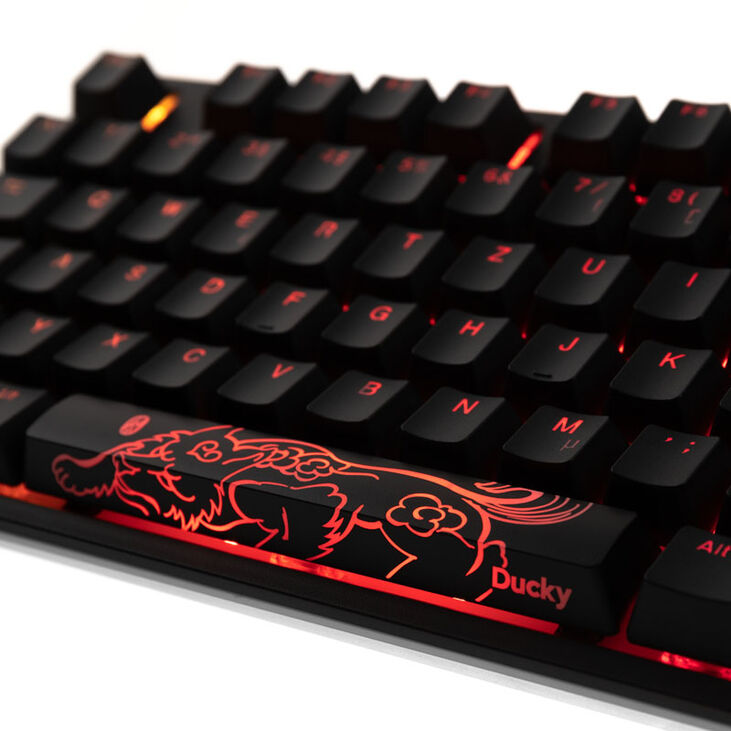 Ducky One 2 TKL PBT Gaming Tastatur, MX-Blue, RGB LED - schwarz image number 4