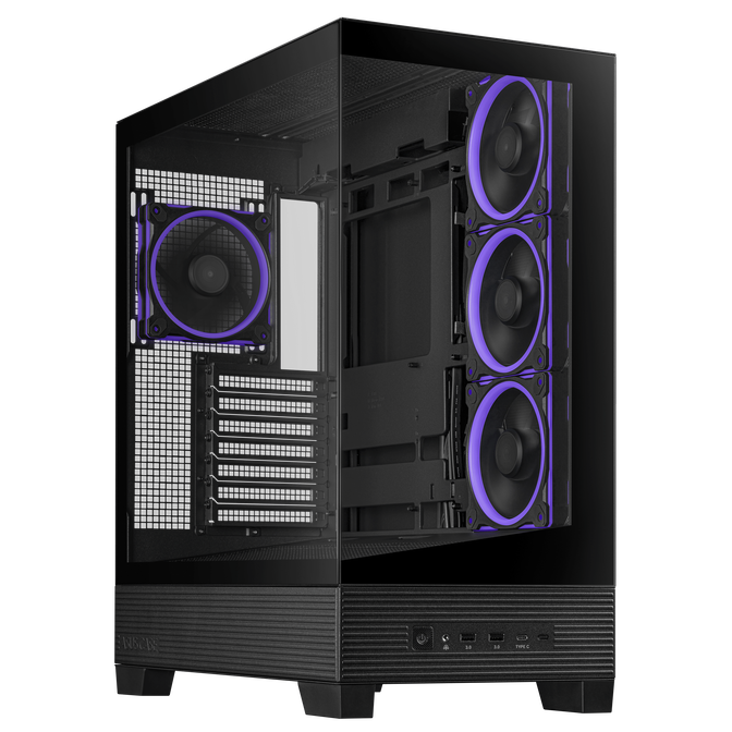 ASUS A31 Plus TG ARGB PC-Geh&auml;use, Midi-Tower, ATX, Tempered Glass - schwarz image number 1