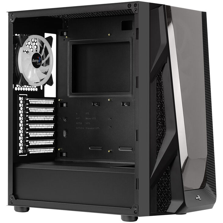 Aerocool NightHawk Duo Midi-Tower, Tempered Glass - schwarz image number 4