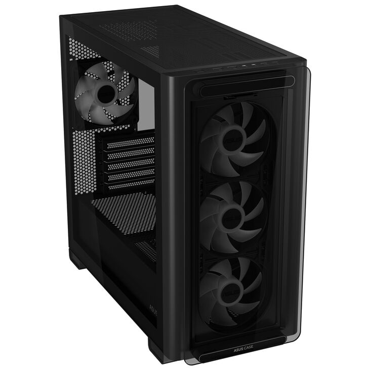 ASUS A23 PLUS case, Mini-Tower, Micro-ATX, RGB, Tempered Glass - black image number 1