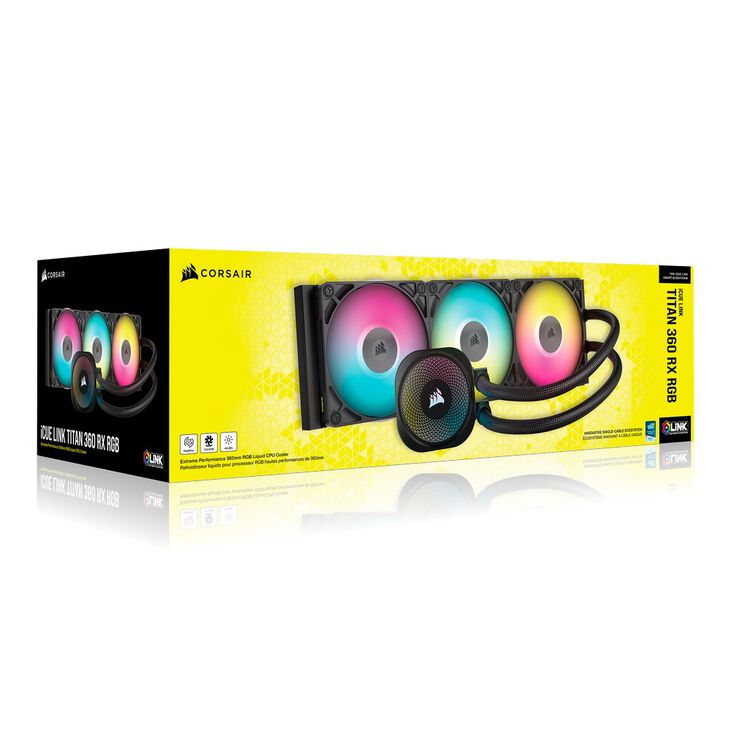 Corsair iCUE LINK Titan 360 RX RGB Complete Water Cooling - 360 mm, black image number 8