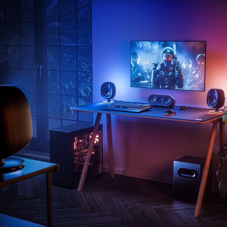 SteelSeries Arena 9 Gaming Speakers, Surround Sound, RGB Lighting - Black image number 7