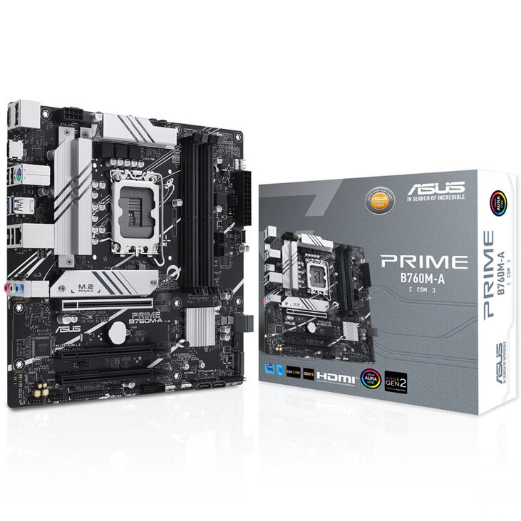 ASUS Prime B760M-A-CSM, Intel B760 Mainboard, Sockel 1700, DDR5 image number 0