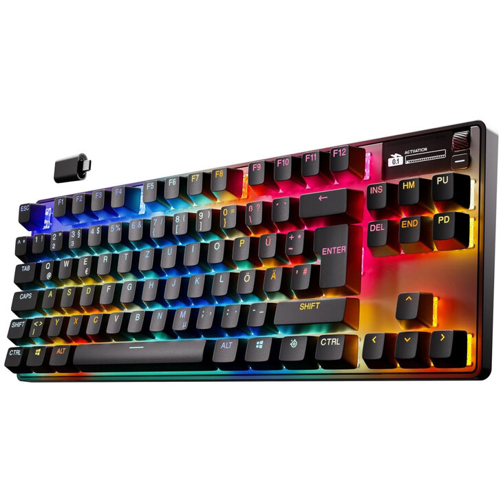 SteelSeries Apex Pro TKL Gen 3 Wireless Gaming-Tastatur, TKL-Tastatur (80 %), OLED-Display, OmniPoint 3.0 Switches, RGB – ISO (DE) image number 3