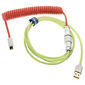 Ducky Premicord Strawberry Frog coiled cable, USB Type C to Type A - 1.8m