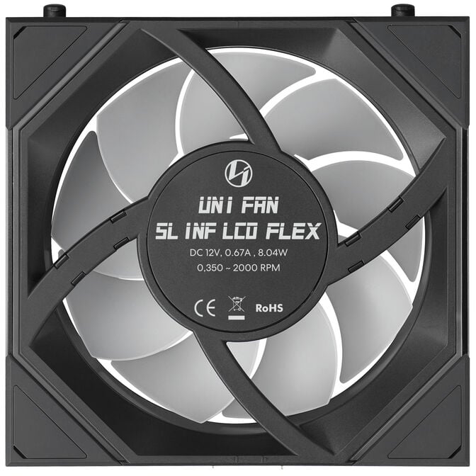 Lian Li UNI FAN SL-INF LCD FLEX Wireless Fan, ARGB and LCD - Reverse Blade, 120mm, black, 3-pack with controller image number 6