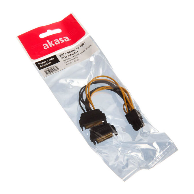 Akasa 2x 15-Pin-SATA auf 1x 6-Pin-PCIe Adapter image number 4