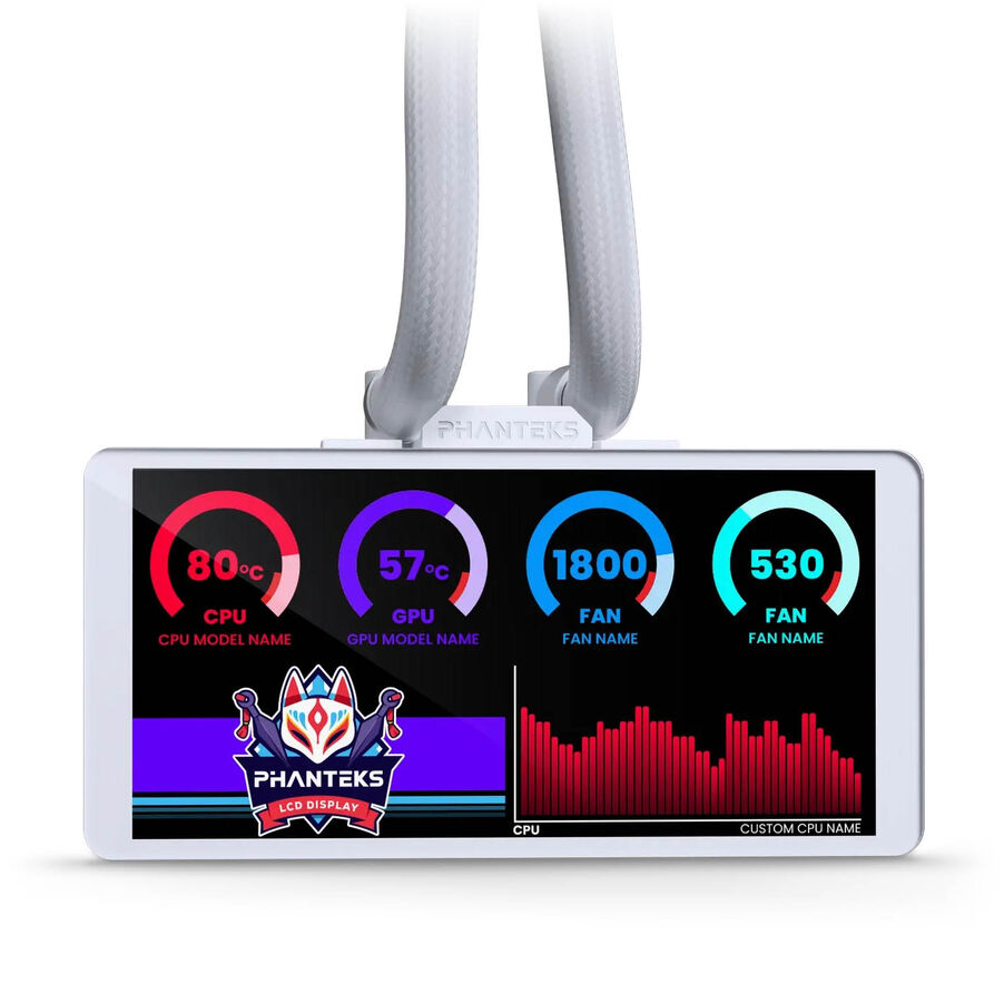 Phanteks Glacier One 360M25 LCD AiO Water Cooling, 6-Inch Display ...