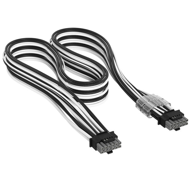Corsair Premium Sleeved 12V-2x6 zu 12V-2x6-Kabel, Universal - schwarz/wei&szlig; image number 0
