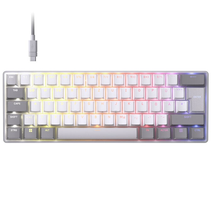 Corsair CLIPPER PRO MINI 60 Hall Effect Gaming Keyboard, Backlit RGB LED, CORSAIR MGX Core, WHT , PBT DS Keycaps image number 0