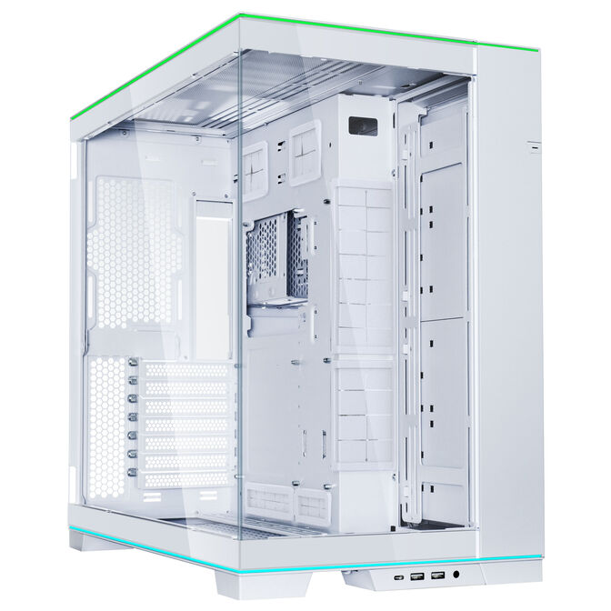 Lian Li O11 Dynamic EVO RGB PC Case Bundle, Mid-Tower, ARGB, Tempered Glass + 6x UNI FAN SL-INF Reverse Blade Fans - White image number 1