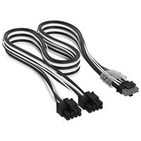 Corsair Premium Sleeved 2x 8-Pin zu 12V-2x6-Kabel, f&uuml;r Typ-4-Netzteil - schwarz/wei&szlig;