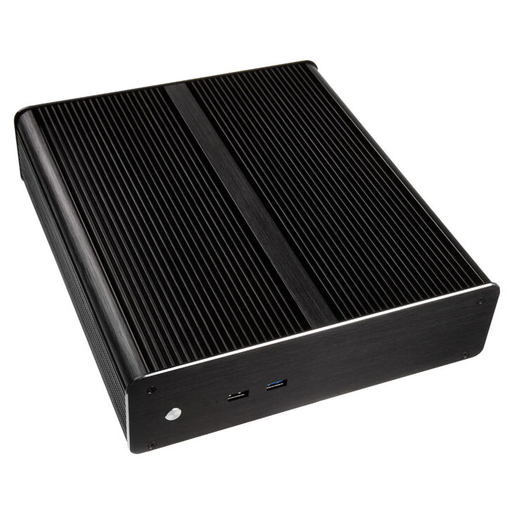 Akasa Euler M Fanless Mini-ITX case, 80W power supply, OEM - black image number 4