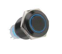 Lamptron Vandal Resistant Switch 16mm - Blackline - blue