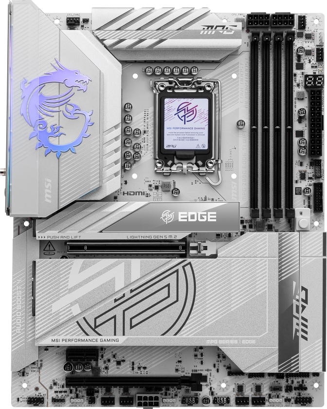 MSI MPG Z890 Edge TI WIFI motherboard, Socket LGA 1851, Intel Z890, ATX, DDR5 image number 2