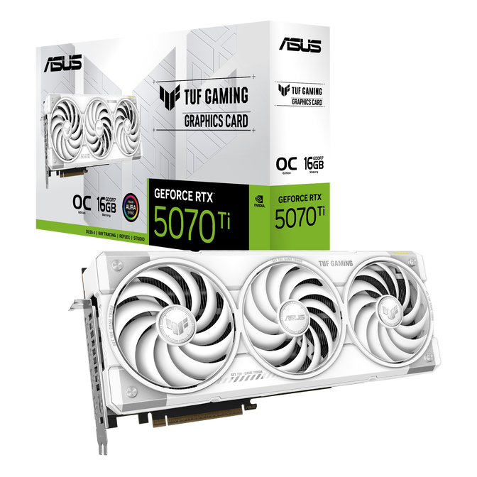 ASUS TUF GeForce RTX 5070 Ti OC White Edition, 16384 MB GDDR7 image number 0