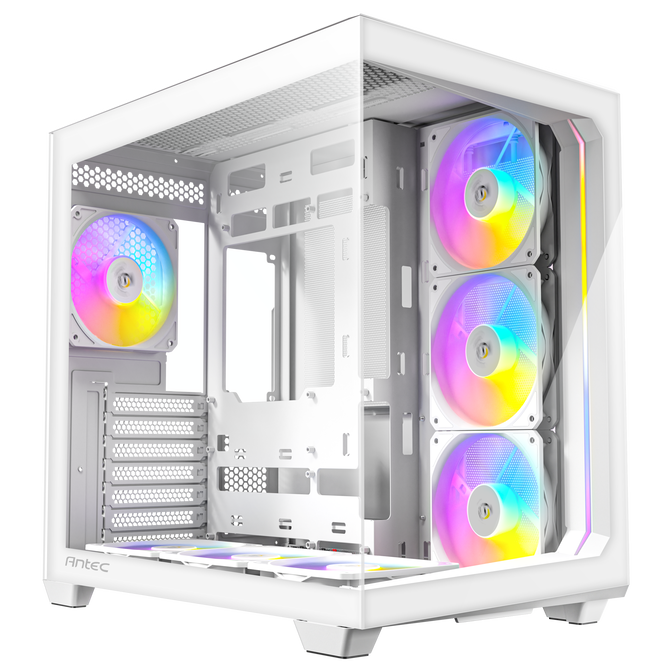 Antec C5 PC case, mid tower, ATX, RGB, tempered glass - white image number 0
