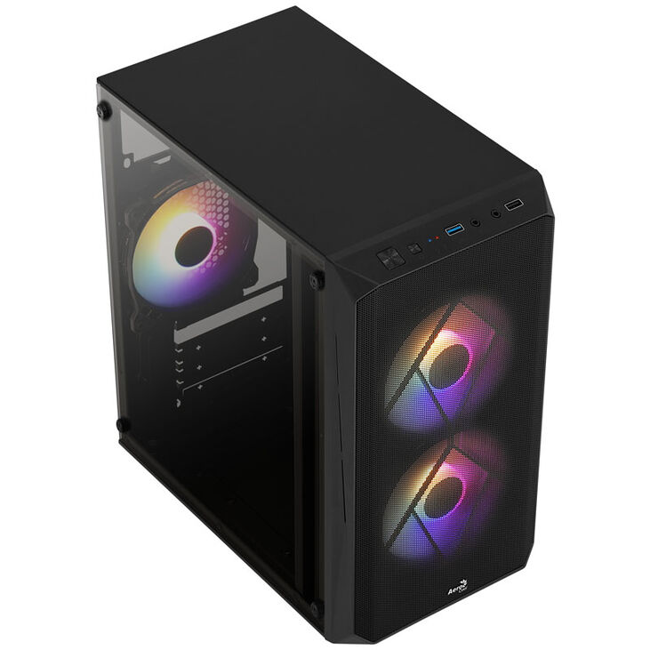 Aerocool CS-107 v2 Micro-ATX case - black image number 2