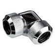Alphacool Eiszapfen 13mm hard tube screw-in fitting 90 degree L-connector acrylic-brass tubes - chrome image number null
