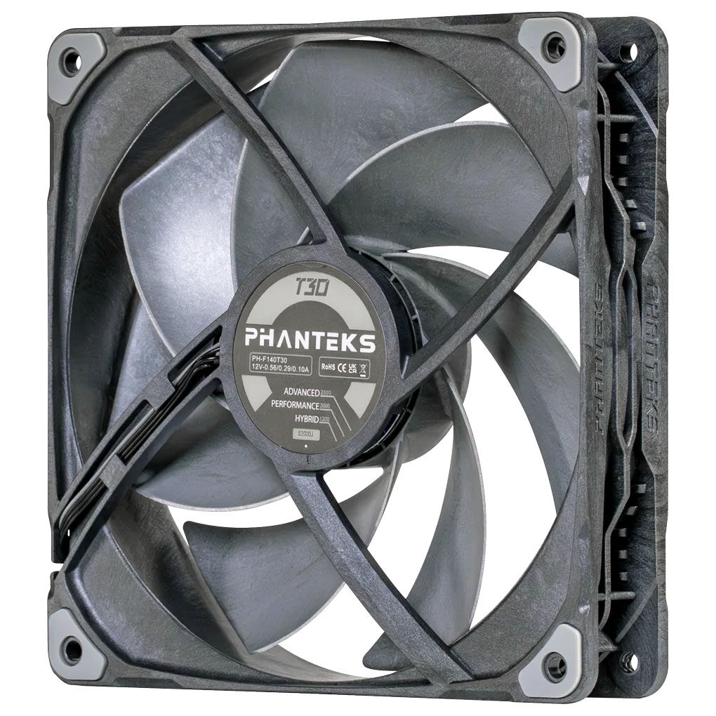 ［未使用］Phanteks T30 3個Pack Phanteks T30 PWM 140mm Fan, Pack of 3 - Black