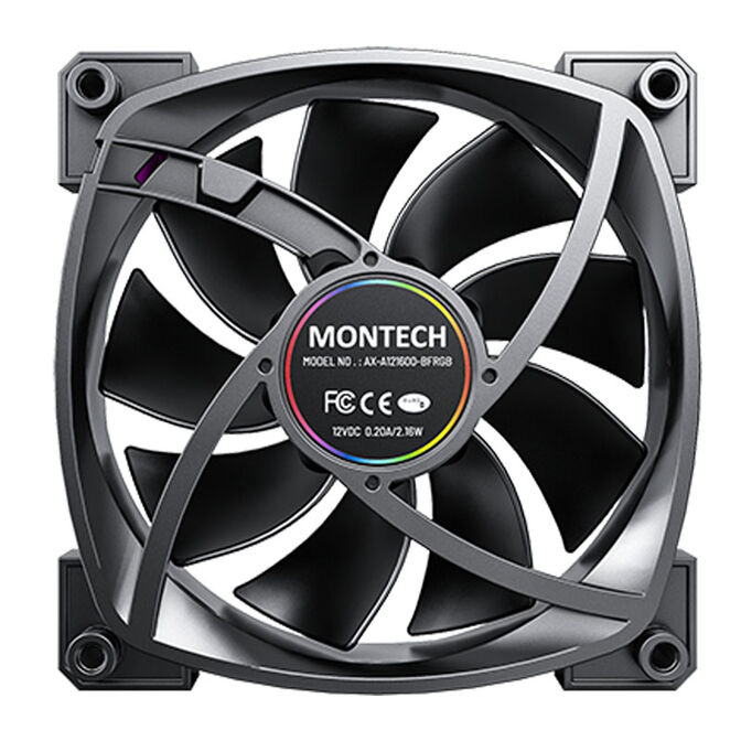 Montech AX120 PWM ARGB L&uuml;fter - 120mm, schwarz image number 4