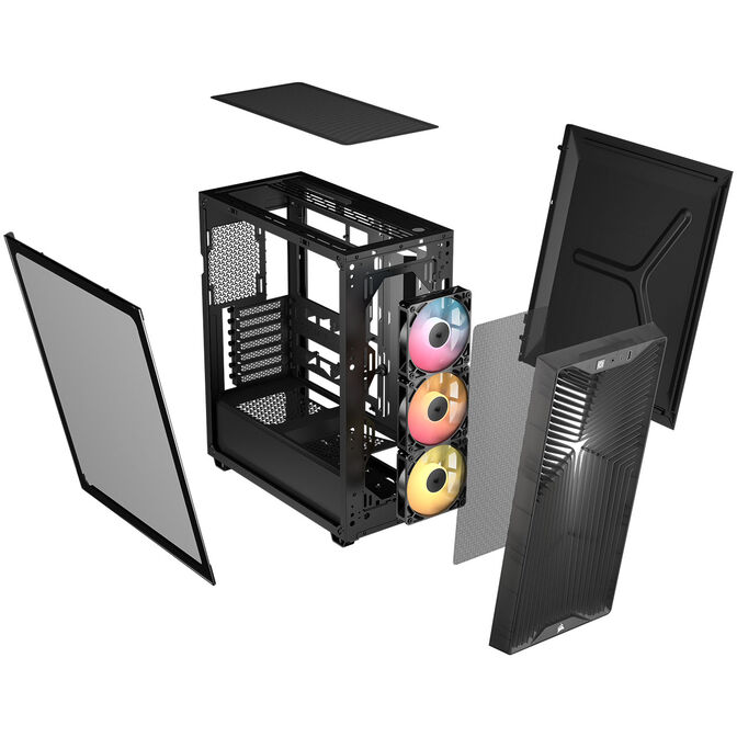 Corsair 3200D RS ARGB PC Case, Mid Tower, ATX, Tempered Glass - Grey image number 7